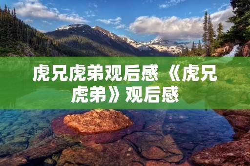 虎兄虎弟观后感 《虎兄虎弟》观后感