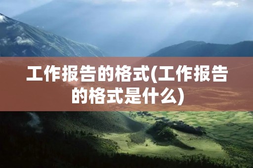 工作报告的格式(工作报告的格式是什么) 工作报告的格式(工作报告的格式是什么)