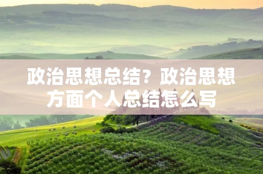 政治思想总结?政治思想方面个人总结怎么写