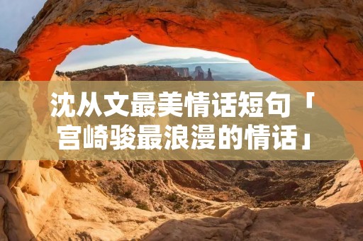 沈从文最美情话短句「宫崎骏最浪漫的情话」