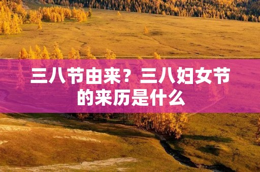 三八节由来？三八妇女节的来历是什么
