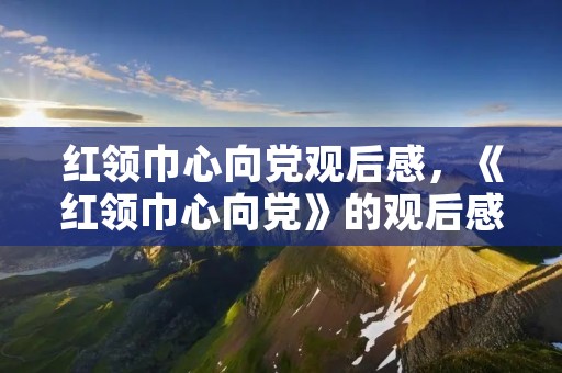 红领巾心向党观后感，《红领巾心向党》的观后感