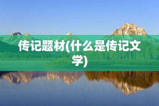 传记题材(什么是传记文学)