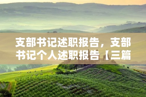 支部书记述职报告,支部书记个人述职报告【三篇】 支部书记述职报告,支部书记个人述职报告【三篇】