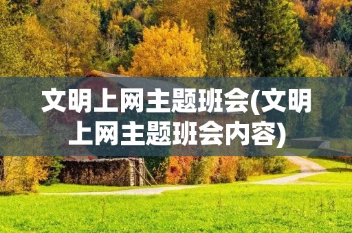 文明上网主题班会(文明上网主题班会内容) 文明上网主题班会(文明上网主题班会内容)