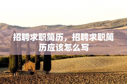招聘求职简历,招聘求职简历应该怎么写 招聘求职简历,招聘求职简历应该怎么写