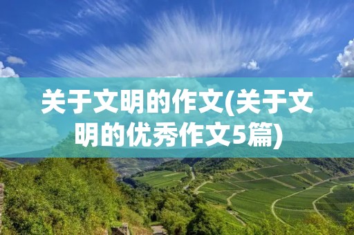 关于文明的作文(关于文明的优秀作文5篇)