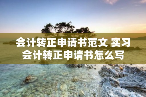 会计转正申请书范文 实习会计转正申请书怎么写