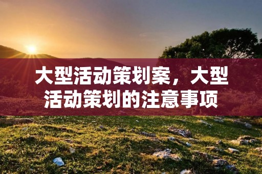 大型活动策划案,大型活动策划的注意事项