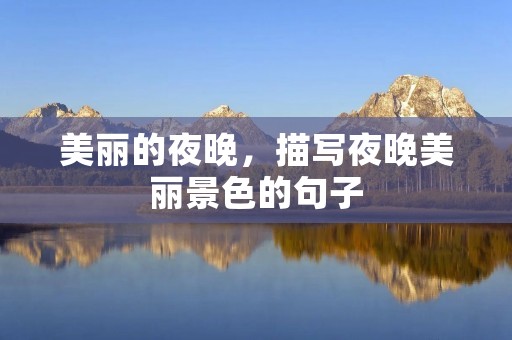 美丽的夜晚,描写夜晚美丽景色的句子