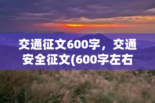 交通征文600字,交通安全征文(600字左右) 交通征文600字,交通安全征文(600字左右)