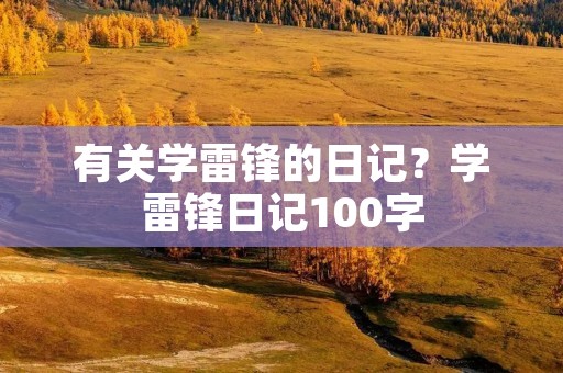 有关学雷锋的日记?学雷锋日记100字