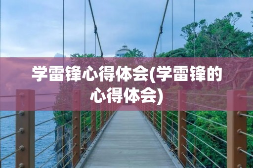 学雷锋心得体会(学雷锋的心得体会)