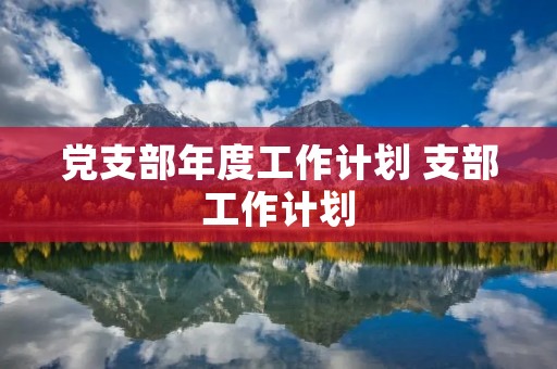 党支部年度工作计划 支部工作计划 党支部年度工作计划 支部工作计划