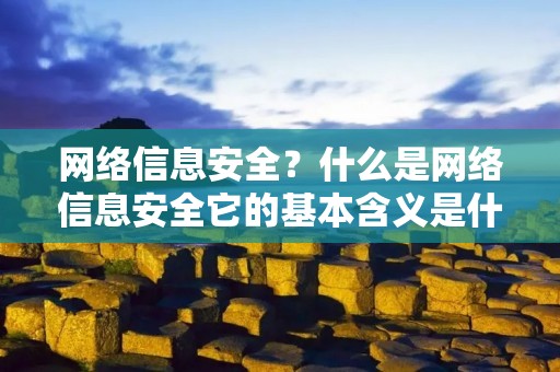 网络信息安全?什么是网络信息安全它的基本含义是什么