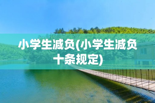 小学生减负(小学生减负十条规定)
