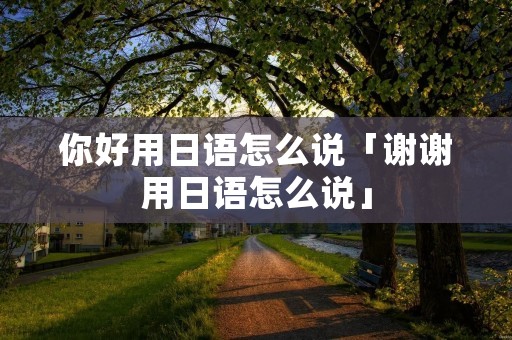 你好用日语怎么说「谢谢用日语怎么说」