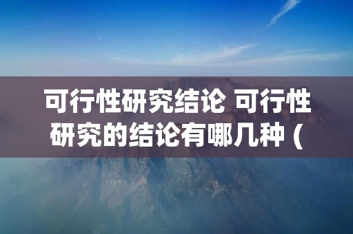 可行性研究结论 可行性研究的结论有哪几种 (管理系统中计算机应用)