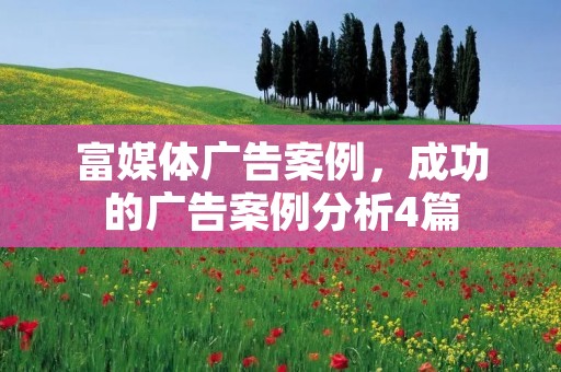 富媒体广告案例,成功的广告案例分析4篇 富媒体广告案例,成功的广告案例分析4篇