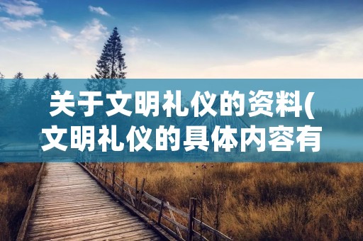 关于文明礼仪的资料(文明礼仪的具体内容有哪些)