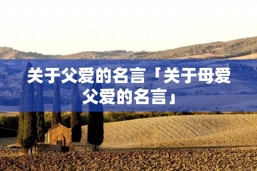 关于父爱的名言「关于母爱父爱的名言」