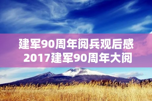 建军90周年阅兵观后感 2017建军90周年大阅兵观后感初中
