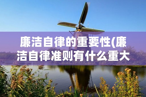 廉洁自律的重要性(廉洁自律准则有什么重大意义)