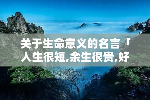 关于生命意义的名言「人生很短,余生很贵,好好珍惜」 关于生命意义的名言「人生很短,余生很贵,好好珍惜」