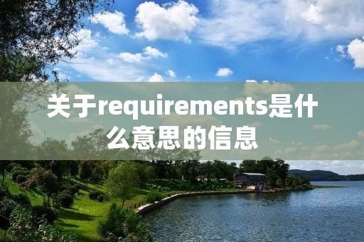 关于requirements是什么意思的信息