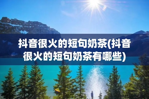 抖音很火的短句奶茶(抖音很火的短句奶茶有哪些)