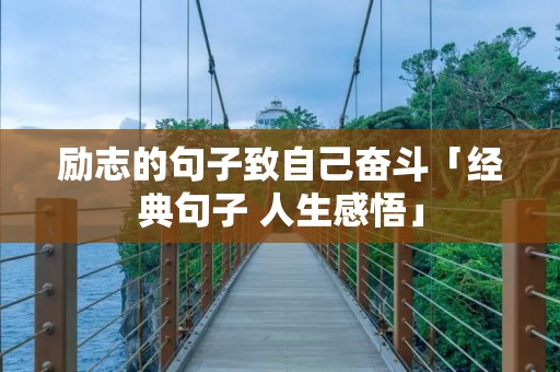 励志的句子致自己奋斗「经典句子 人生感悟」