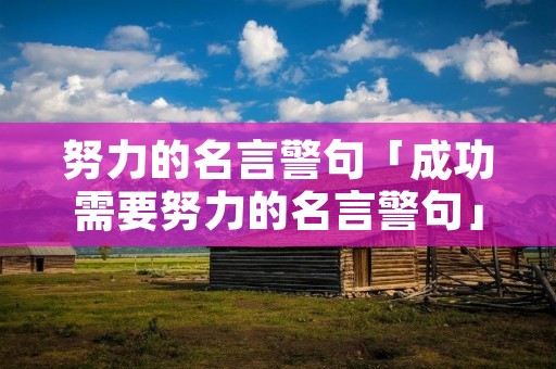 努力的名言警句「成功需要努力的名言警句」