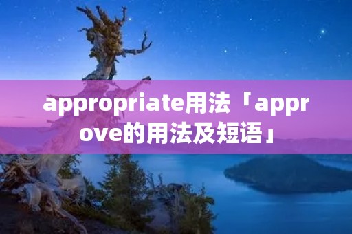 appropriate用法「approve的用法及短语」