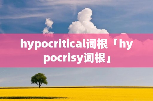 hypocritical词根「hypocrisy词根」