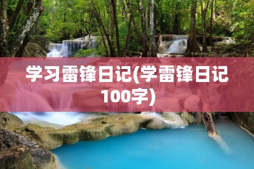 学习雷锋日记(学雷锋日记100字)