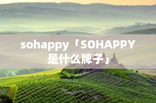 sohappy「SOHAPPY是什么牌子」