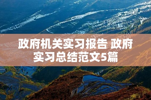 政府机关实习报告 政府实习总结范文5篇 政府机关实习报告 政府实习总结范文5篇