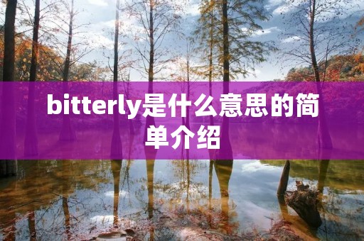 bitterly是什么意思的简单介绍