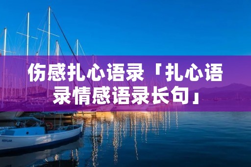 伤感扎心语录「扎心语录情感语录长句」
