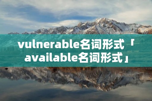 vulnerable名词形式「available名词形式」