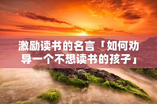 激励读书的名言「如何劝导一个不想读书的孩子」