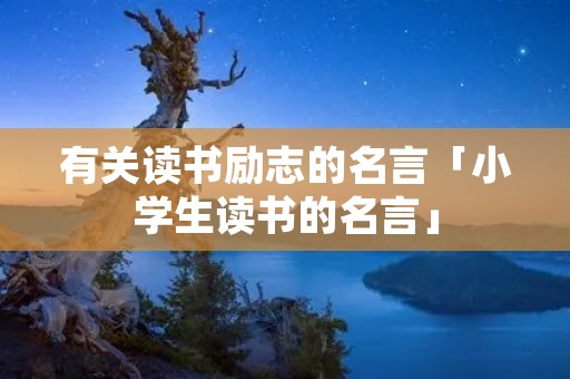 有关读书励志的名言「小学生读书的名言」