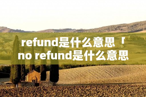 refund是什么意思「no refund是什么意思」