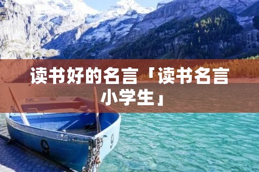 读书好的名言「读书名言 小学生」