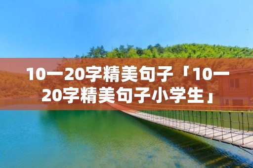 10一20字精美句子「10一20字精美句子小学生」