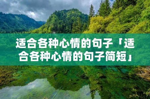 适合各种心情的句子「适合各种心情的句子简短」