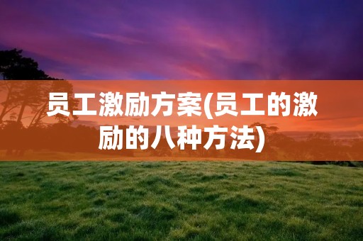 员工激励方案(员工的激励的八种方法)