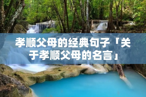 孝顺父母的经典句子「关于孝顺父母的名言」 孝顺父母的经典句子「关于孝顺父母的名言」