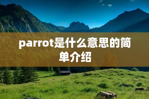 parrot是什么意思的简单介绍