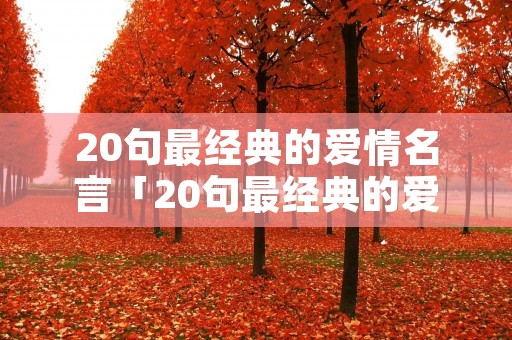 20句最经典的爱情名言「20句最经典的爱情名言名句」